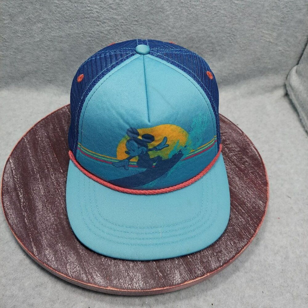 Mickey Mouse Youth Surfing Trucker Hat With Mesh Back & Snap Closure
